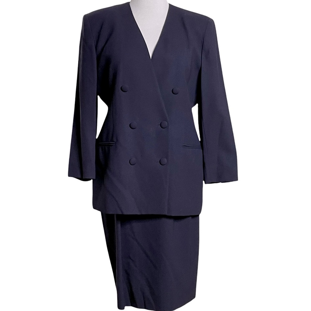 Jones Wear Navy Vintage Skirt Set Size 14